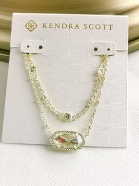 Kendra Scott Elisa Gold Dichroic Glass Multi Strand Necklace